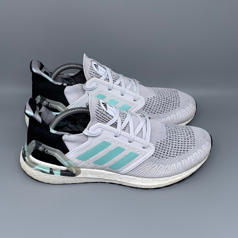 Adidas UltraBoost 20 Blue Camo Running Shoes‎ FV8323 Men’s Sz 10